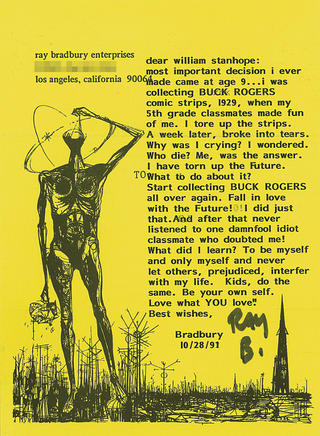 Illustration for article titled Letters From Ray Bradbury: 'Love what YOU love!'
